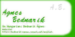 agnes bednarik business card